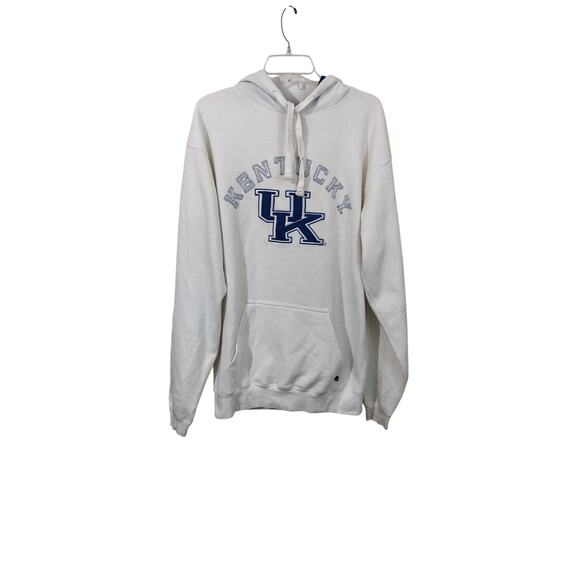 M716) J America Kentucky Wildcats Hoodie White Blue Logo Large - Picture 1 of 8